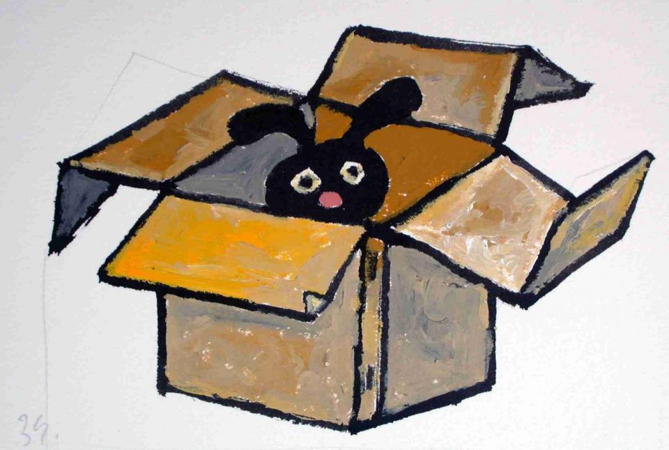 Wim Hofman - hond in doos