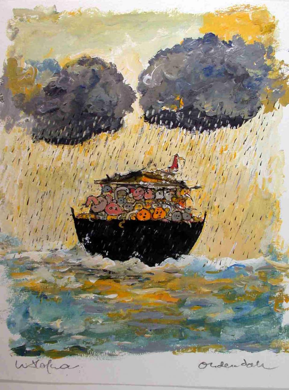 Wim Hofman - zonsondergang met boot