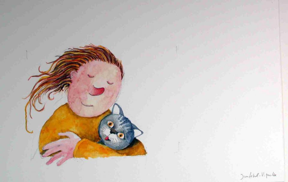 Wim Hofman meisje met kat