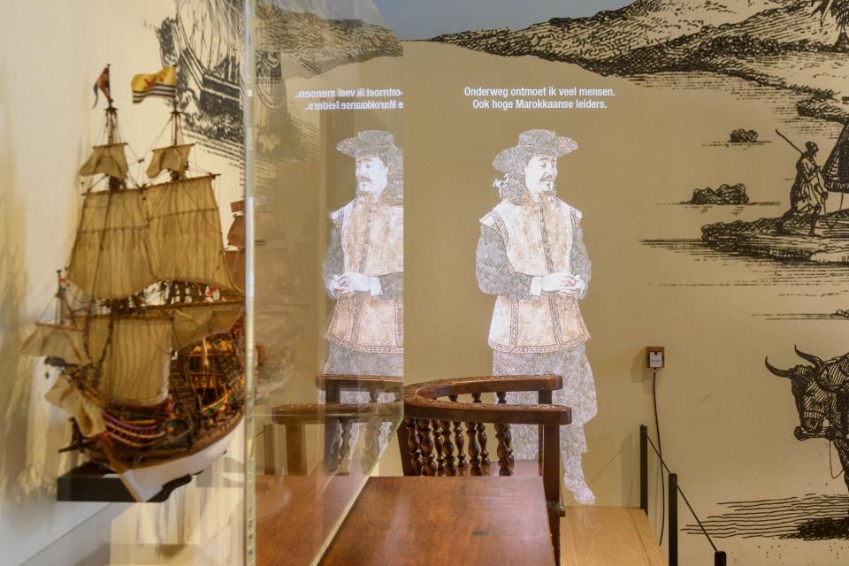 Projectie Michiel de Ruyter in muzeeum 